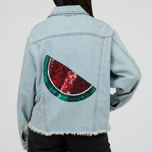 Load image into Gallery viewer, The Crimson Seed Denim Jacket
